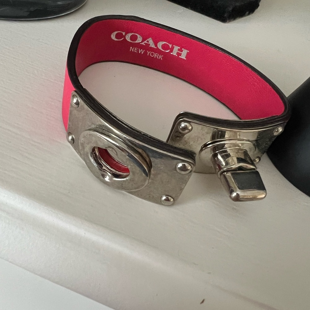 Genuine Coach leather buckle bracelet one of a kind!